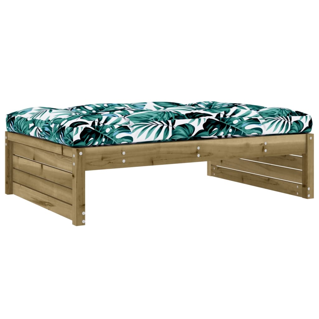 Garden Footstool 120x80 cm Impregnated Wood Pine - OLBRIT