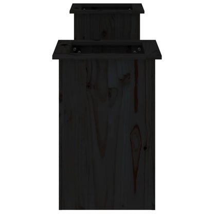 Planter Bench Black 184.5x39.5x56.5 cm Solid Wood Pine - OLBRIT
