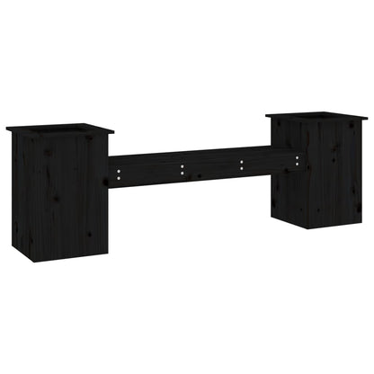 Planter Bench Black 184.5x39.5x56.5 cm Solid Wood Pine - OLBRIT