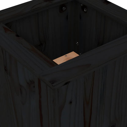 Planter Bench Black 184.5x39.5x56.5 cm Solid Wood Pine - OLBRIT