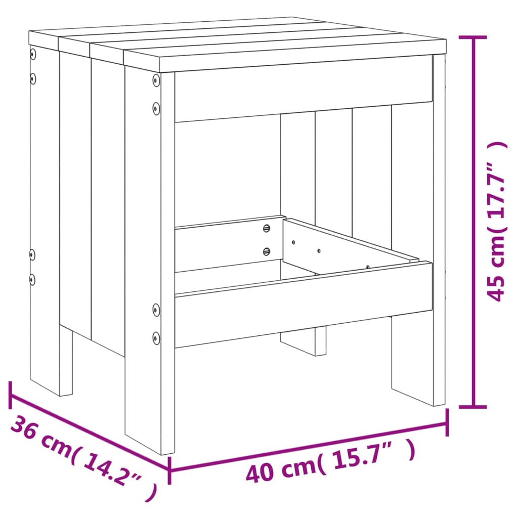 Garden Stools 2 pcs 40x36x45 cm Solid Wood Douglas - OLBRIT