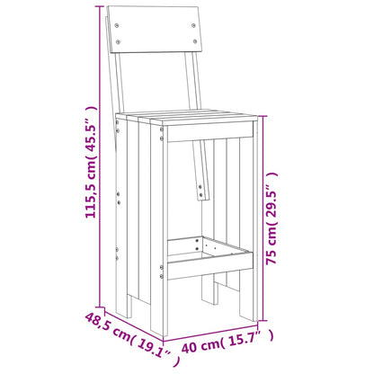 Bar Stools 2 pcs 40x48.5x115.5 cm Solid Wood Douglas - OLBRIT