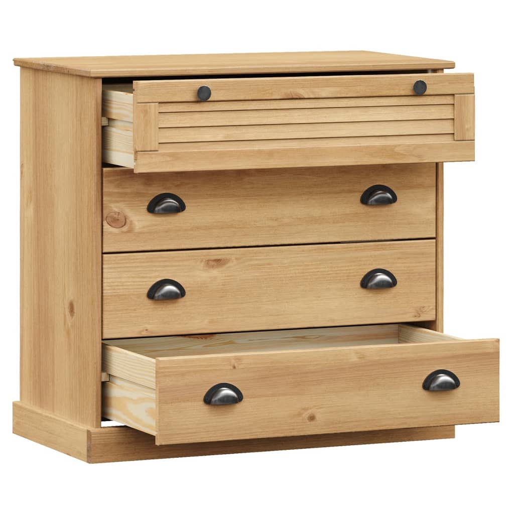Chest of Drawers VIGO 80x40x76 cm Solid Wood Pine - OLBRIT