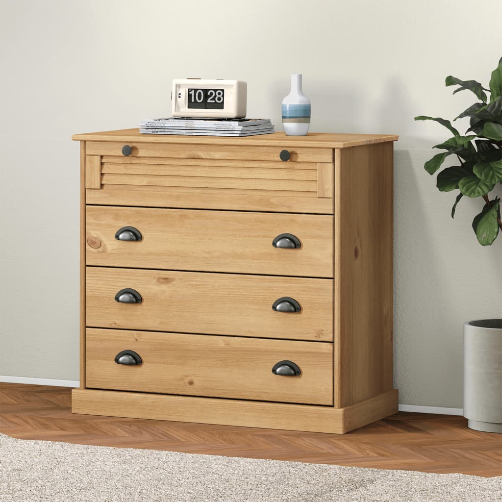 Chest of Drawers VIGO 80x40x76 cm Solid Wood Pine - OLBRIT