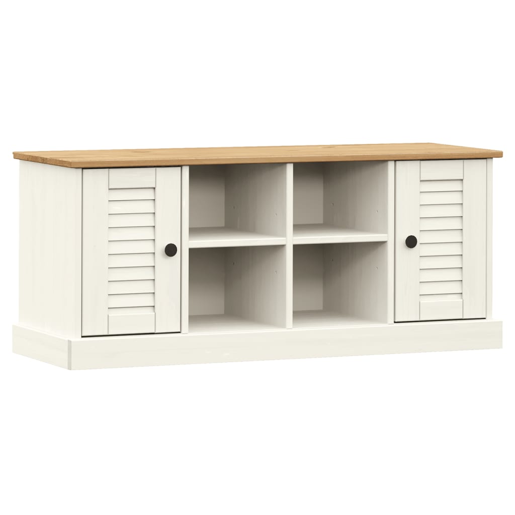 Shoe Bench VIGO White 106x35x40 cm Solid Wood Pine - OLBRIT