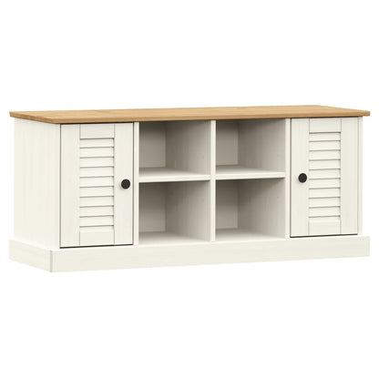 Shoe Bench VIGO White 106x35x40 cm Solid Wood Pine - OLBRIT
