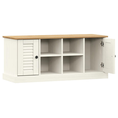 Shoe Bench VIGO White 106x35x40 cm Solid Wood Pine - OLBRIT