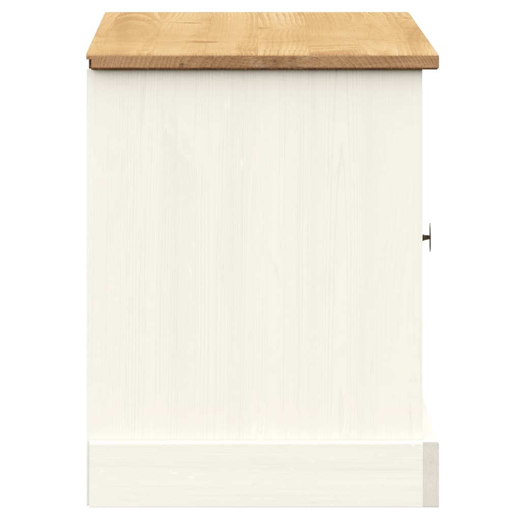 Shoe Bench VIGO White 106x35x40 cm Solid Wood Pine - OLBRIT