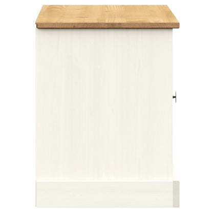 Shoe Bench VIGO White 106x35x40 cm Solid Wood Pine - OLBRIT