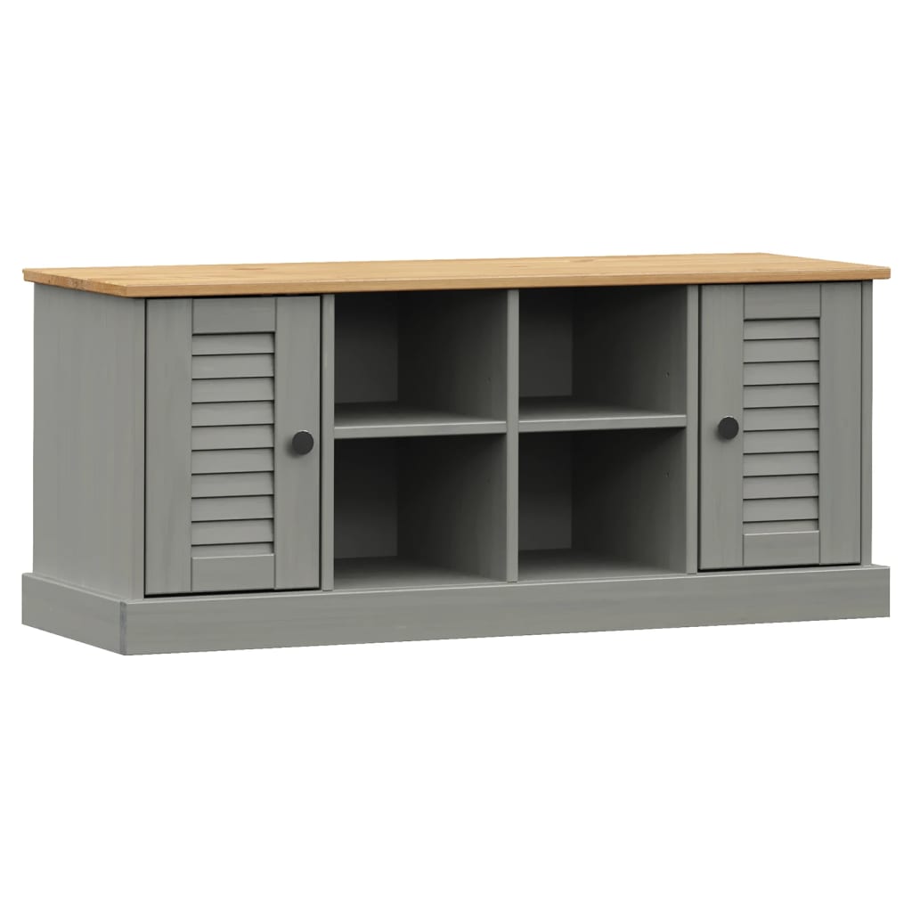 Shoe Bench VIGO Grey 106x35x40 cm Solid Wood Pine - OLBRIT