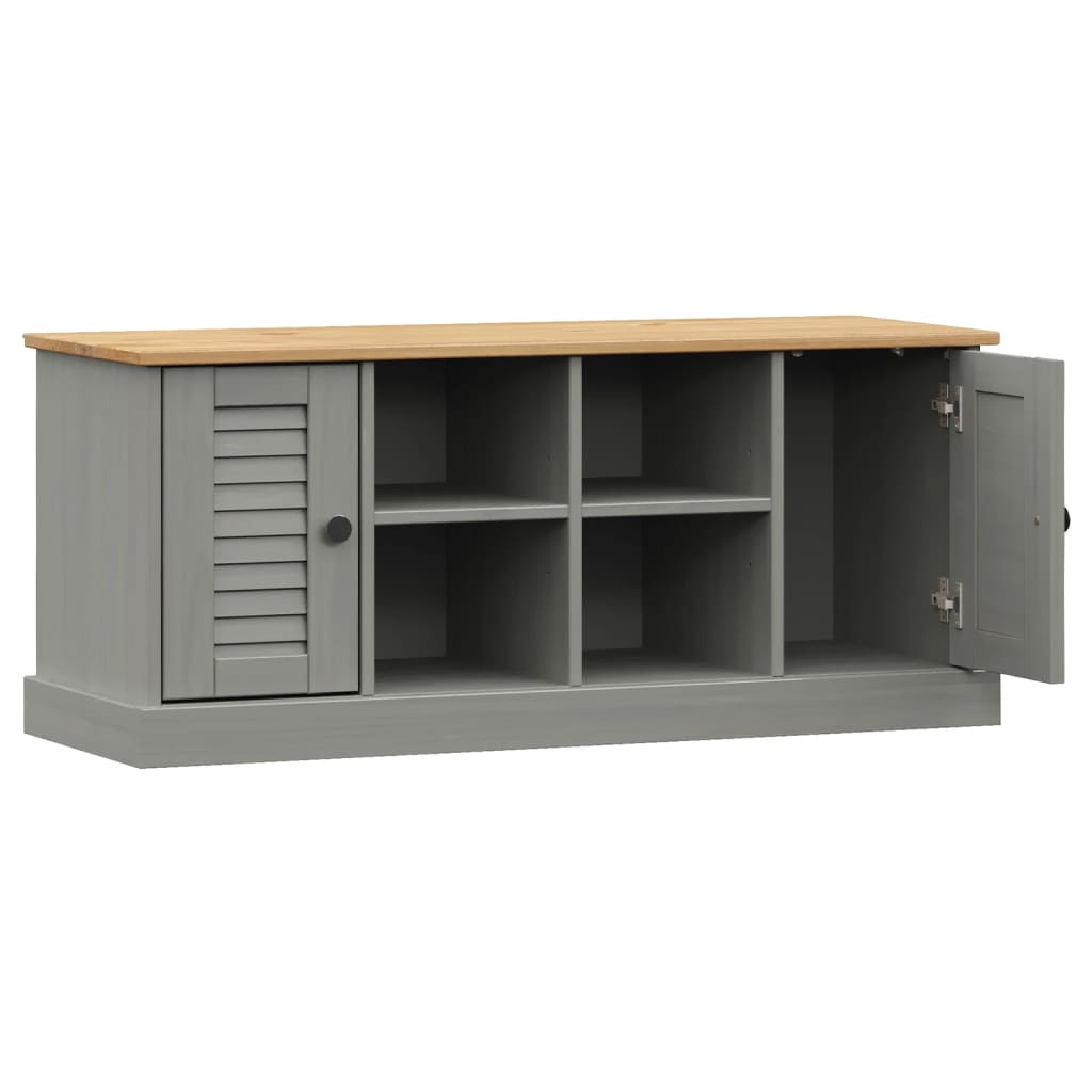 Shoe Bench VIGO Grey 106x35x40 cm Solid Wood Pine - OLBRIT