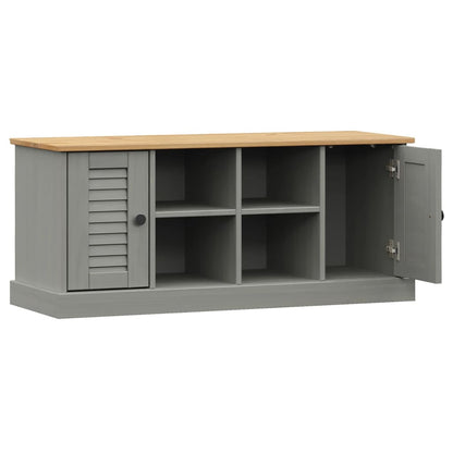 Shoe Bench VIGO Grey 106x35x40 cm Solid Wood Pine - OLBRIT
