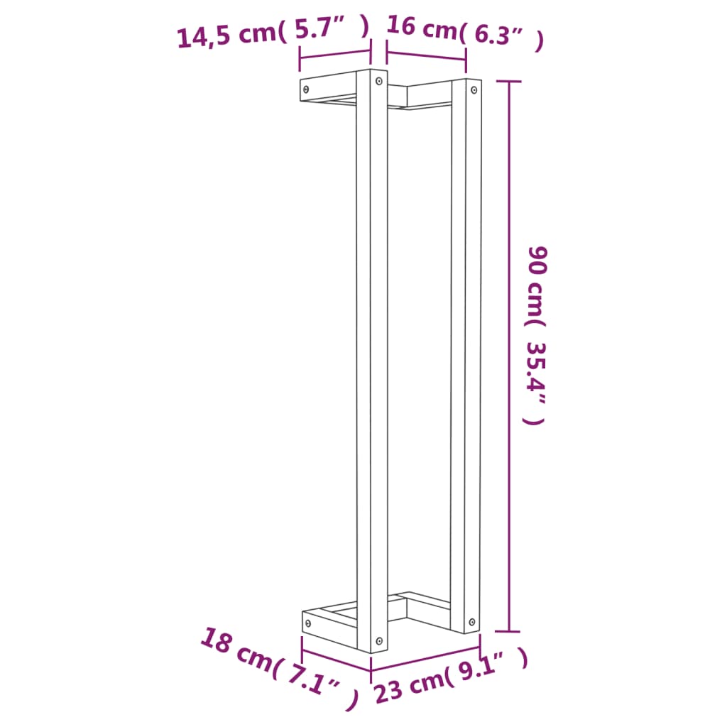 Towel Rack 23x18x90 cm Solid Wood Pine - OLBRIT