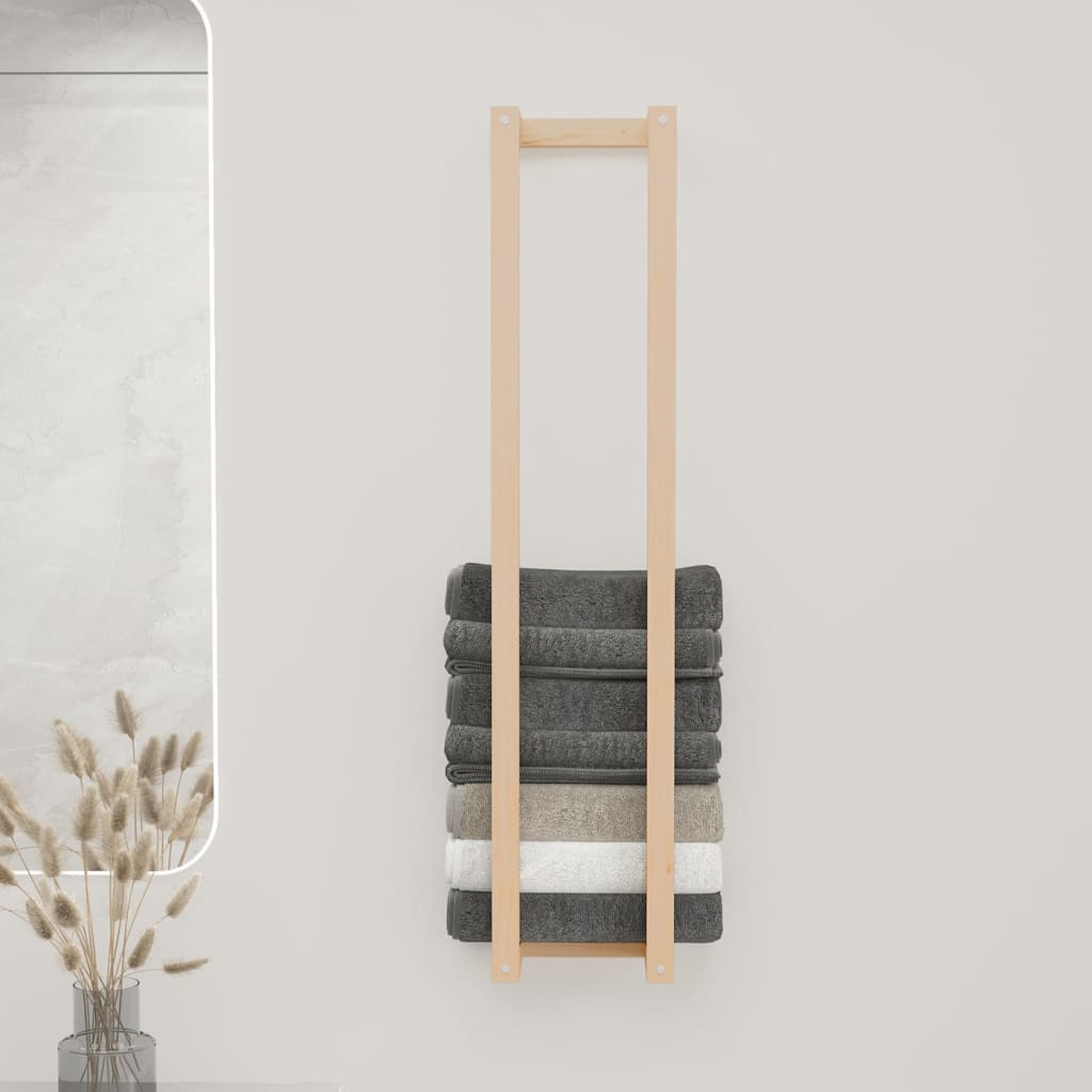 Towel Rack 23x18x110 cm Solid Wood Pine - OLBRIT