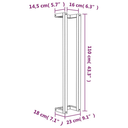 Towel Rack 23x18x110 cm Solid Wood Pine - OLBRIT