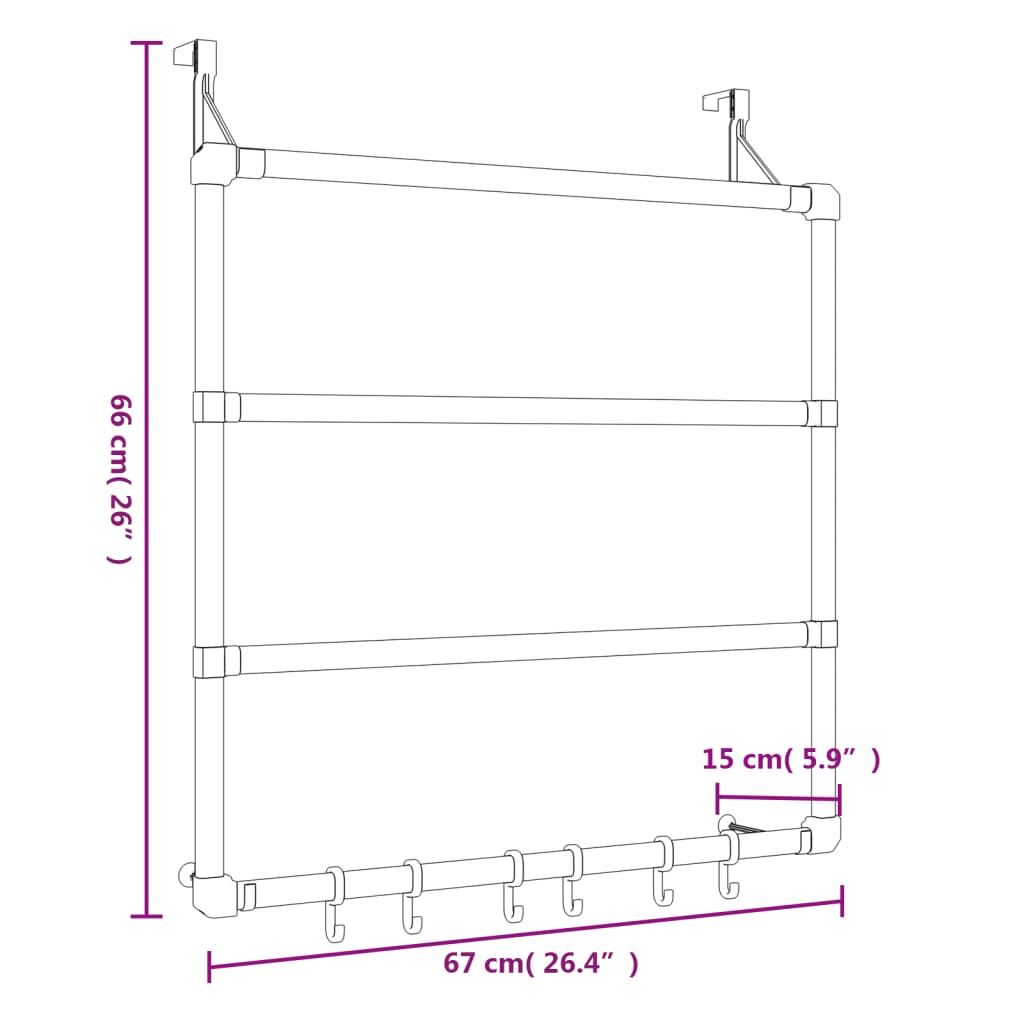 Towel Hanger 67x15x66 cm Aluminium - OLBRIT