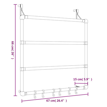 Towel Hanger 67x15x66 cm Aluminium - OLBRIT