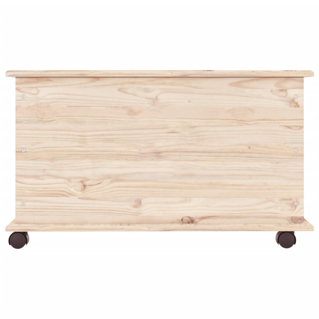 Storage Chest with Wheels ALTA 73x39.5x44 cm Solid Wood Pine - OLBRIT