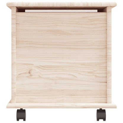 Storage Chest with Wheels ALTA 73x39.5x44 cm Solid Wood Pine - OLBRIT