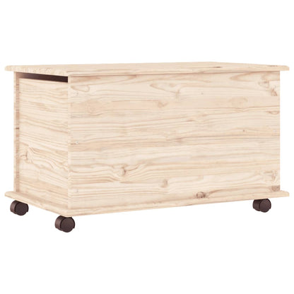 Storage Chest with Wheels ALTA 73x39.5x44 cm Solid Wood Pine - OLBRIT