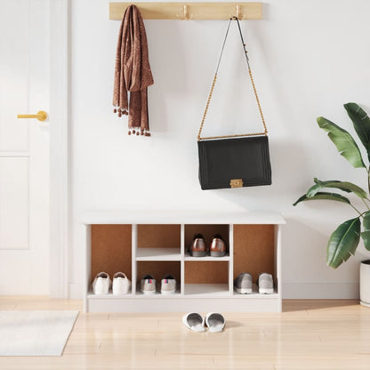Shoe Bench ALTA White 100x35x45 cm Solid Wood Pine - OLBRIT