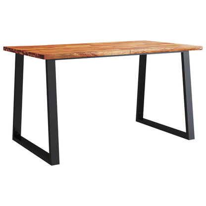 Dining Table with Live Edge 140x80x75 cm Solid Wood Acacia - OLBRIT