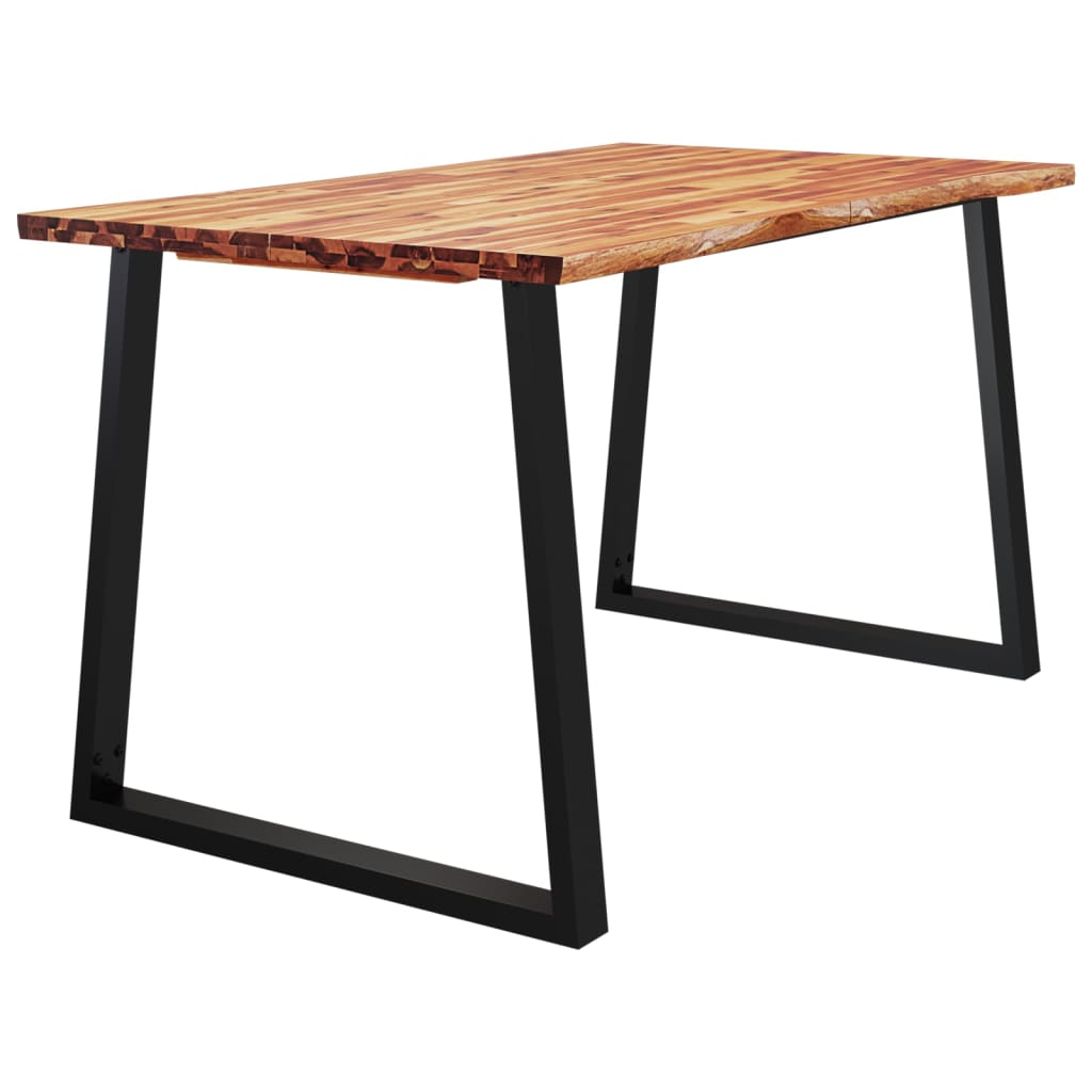 Dining Table with Live Edge 140x80x75 cm Solid Wood Acacia - OLBRIT