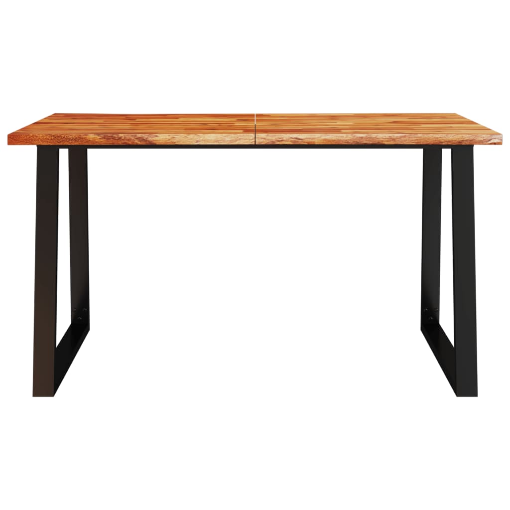 Dining Table with Live Edge 140x80x75 cm Solid Wood Acacia - OLBRIT