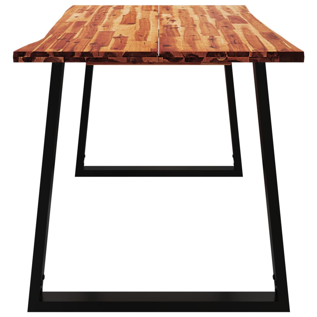 Dining Table with Live Edge 140x80x75 cm Solid Wood Acacia - OLBRIT