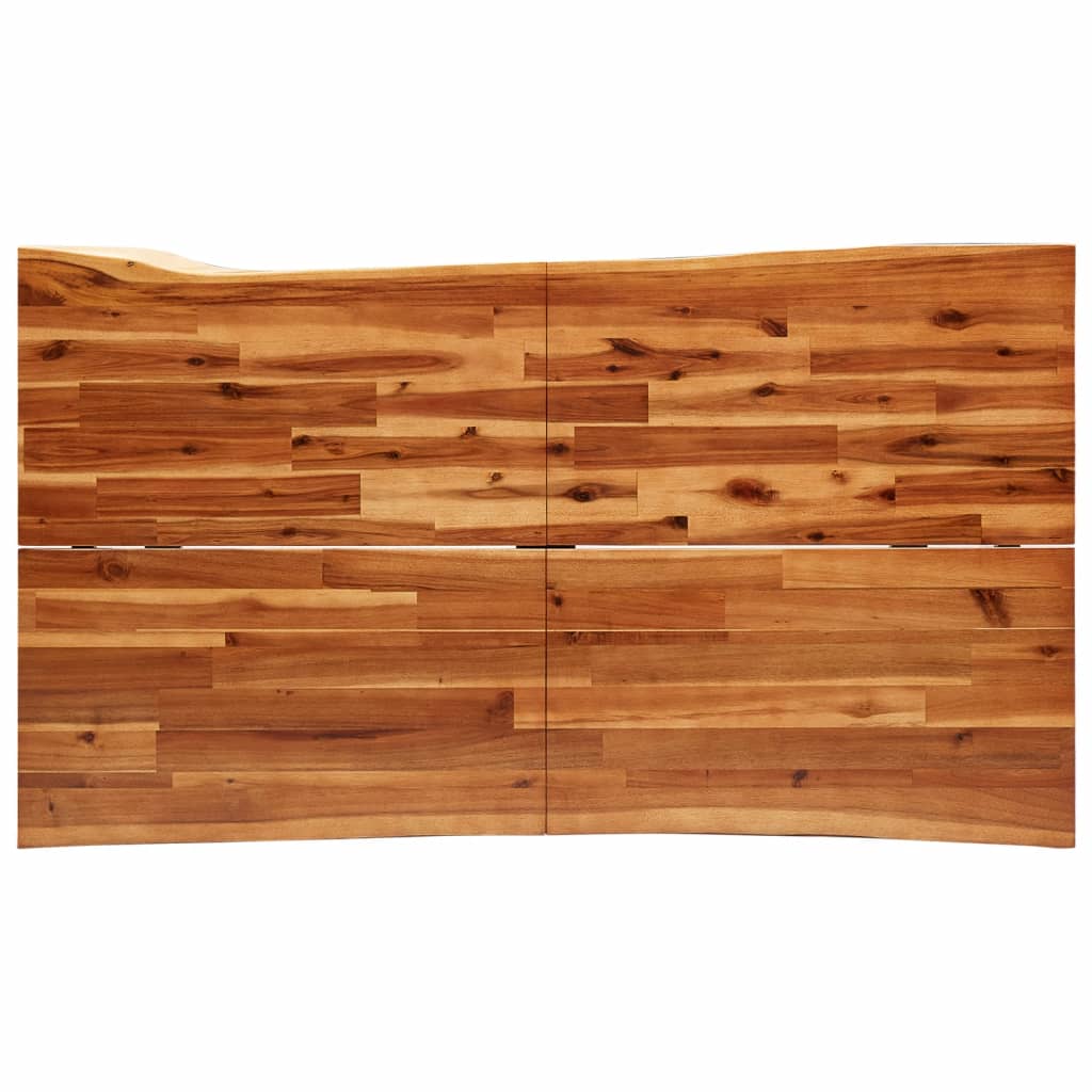Dining Table with Live Edge 140x80x75 cm Solid Wood Acacia - OLBRIT