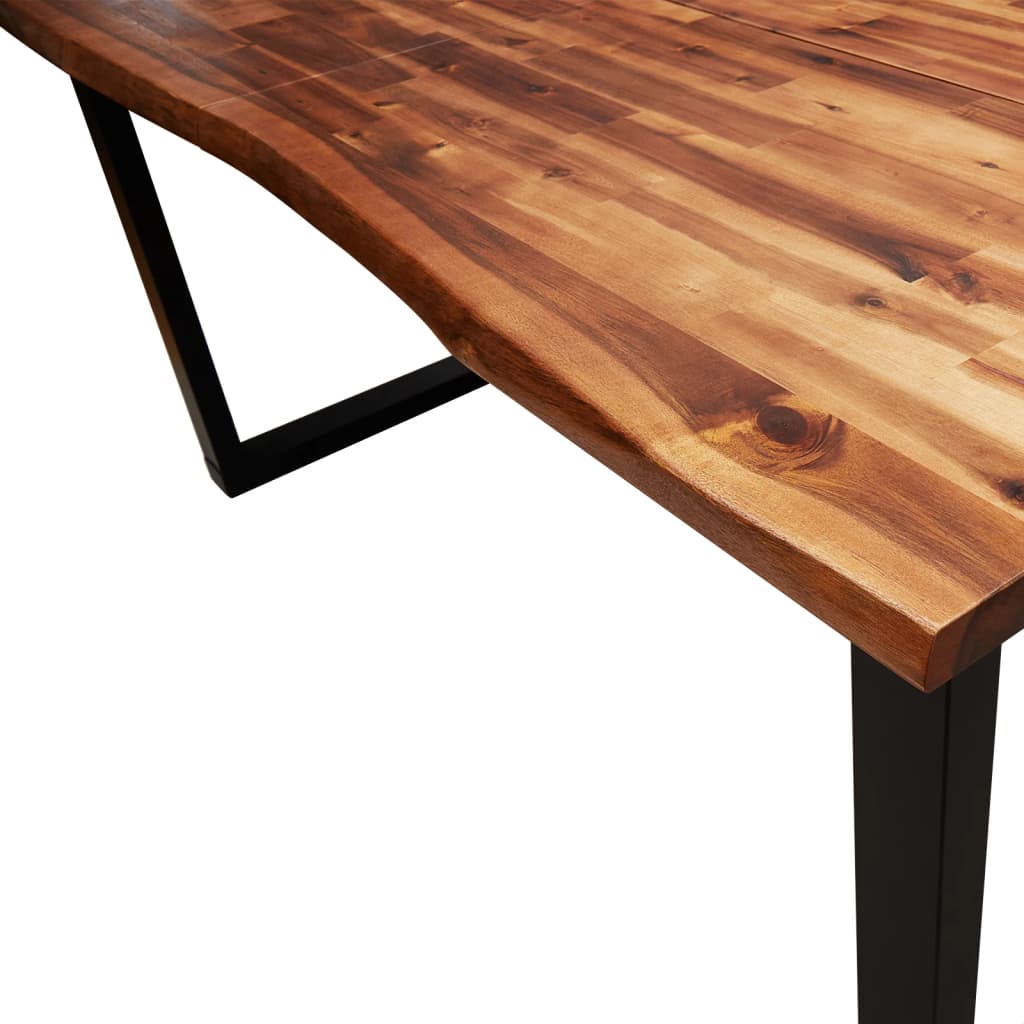 Dining Table with Live Edge 140x80x75 cm Solid Wood Acacia - OLBRIT