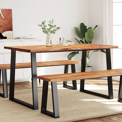 Dining Table with Live Edge 140x80x75 cm Solid Wood Acacia - OLBRIT