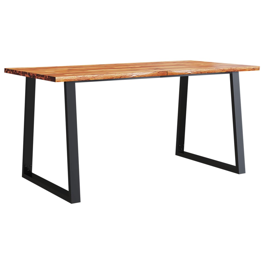 Dining Table with Live Edge 160x80x75 cm Solid Wood Acacia - OLBRIT