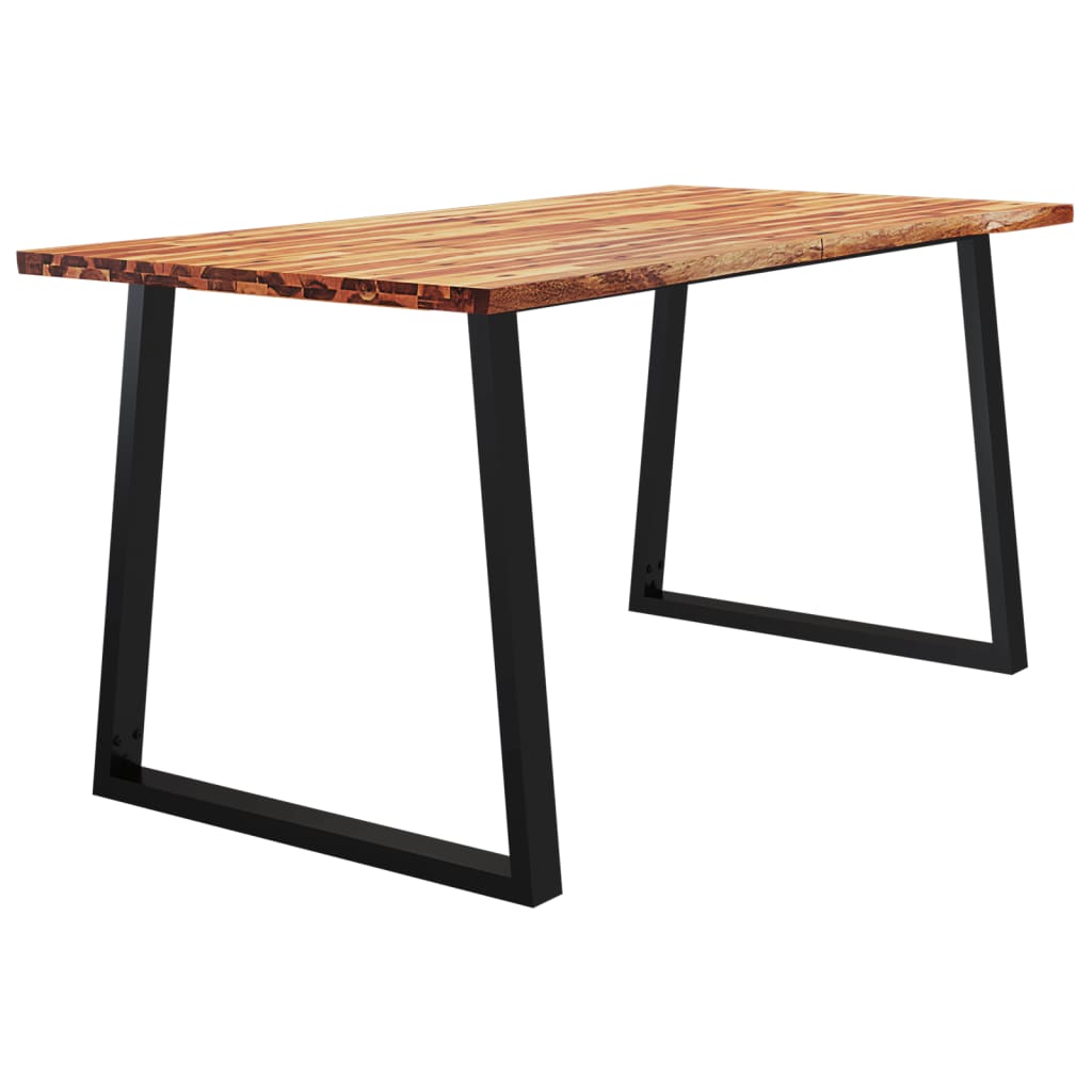Dining Table with Live Edge 160x80x75 cm Solid Wood Acacia - OLBRIT