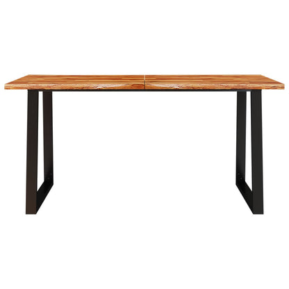 Dining Table with Live Edge 160x80x75 cm Solid Wood Acacia - OLBRIT