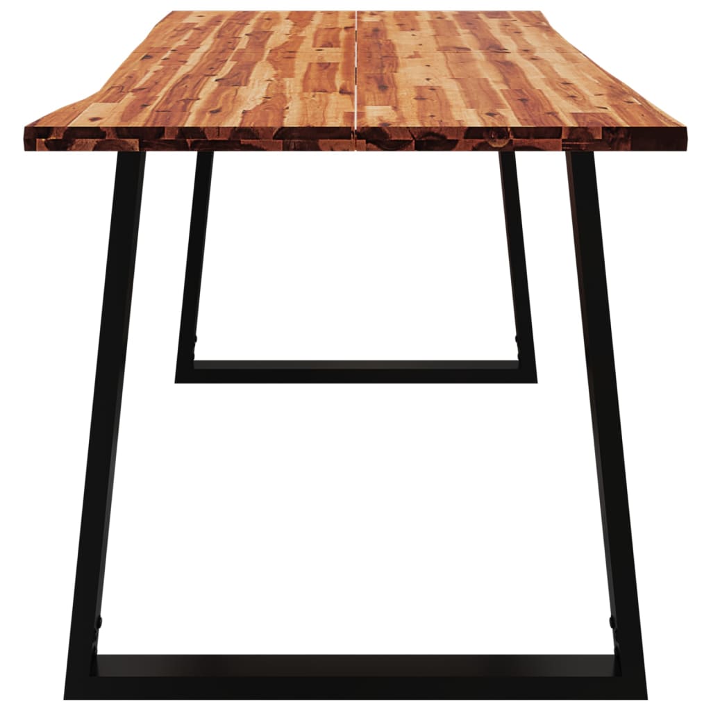 Dining Table with Live Edge 160x80x75 cm Solid Wood Acacia - OLBRIT