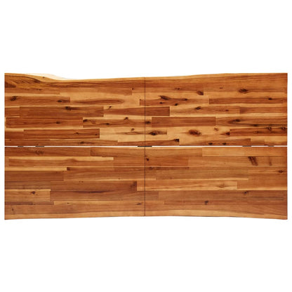 Dining Table with Live Edge 160x80x75 cm Solid Wood Acacia - OLBRIT
