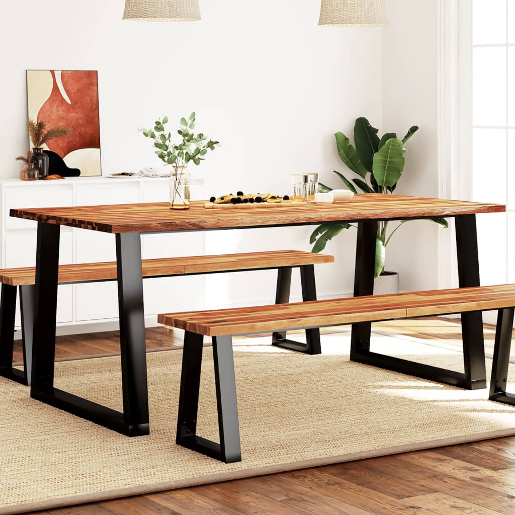 Dining Table with Live Edge 180x90x75 cm Solid Wood Acacia - OLBRIT