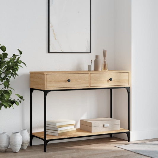 Console Table Sonoma Oak 100x34.5x75 cm Engineered Wood - OLBRIT