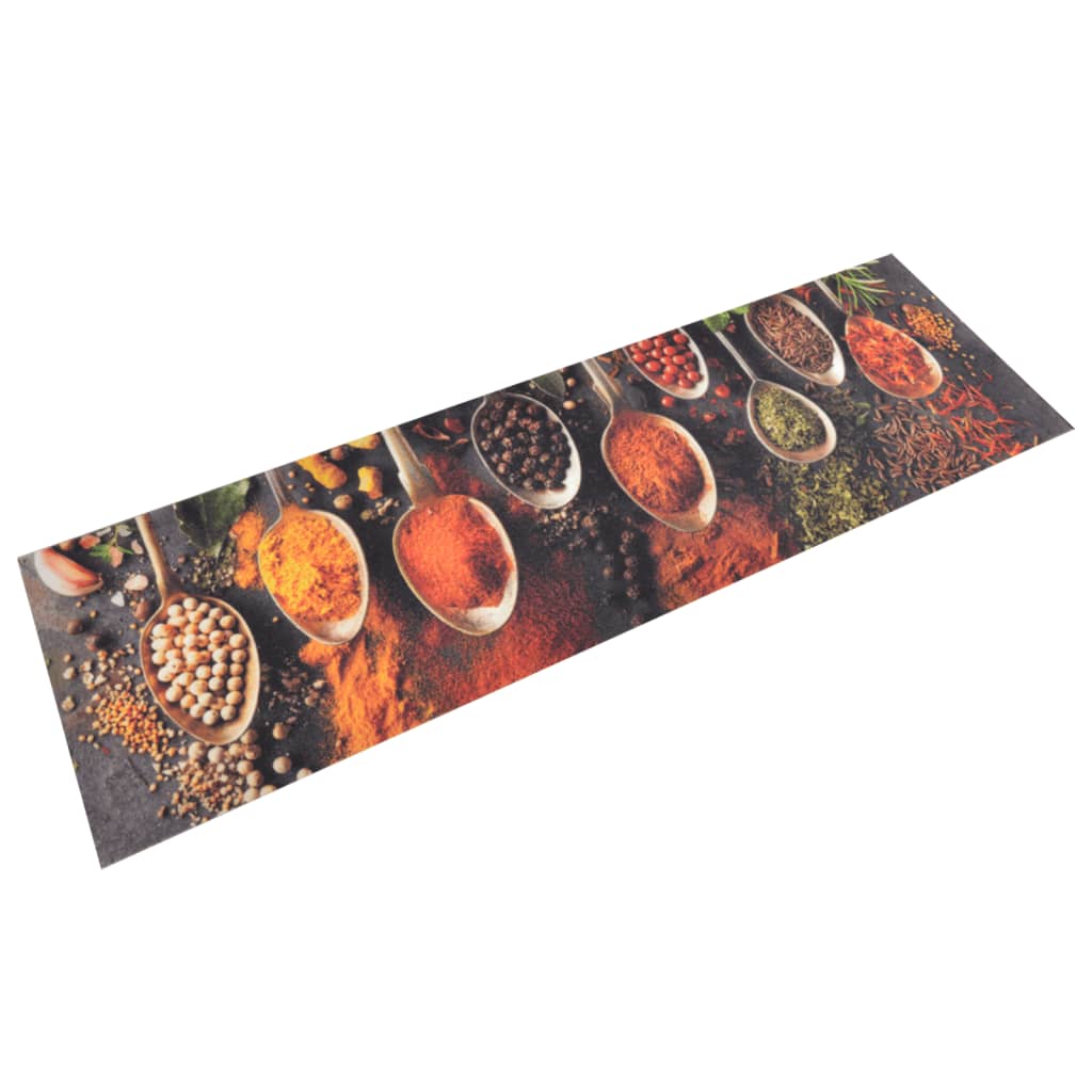 Kitchen Rug Washable Spoon & Spices 45x150 cm Velvet - OLBRIT