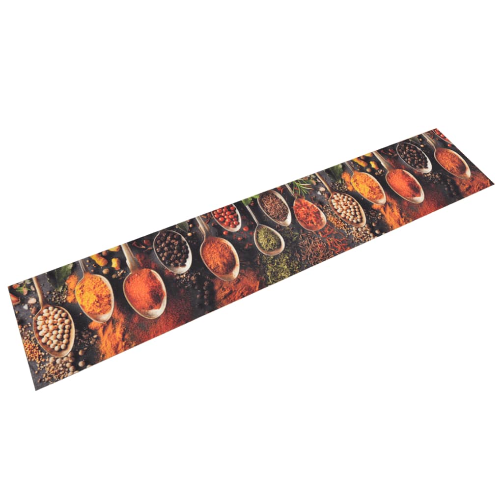 Kitchen Rug Washable Spoon & Spices 60x300 cm Velvet - OLBRIT