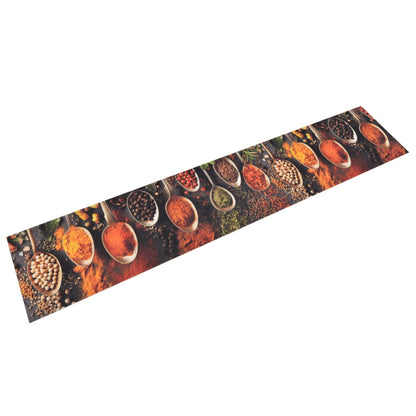 Kitchen Rug Washable Spoon & Spices 60x300 cm Velvet - OLBRIT