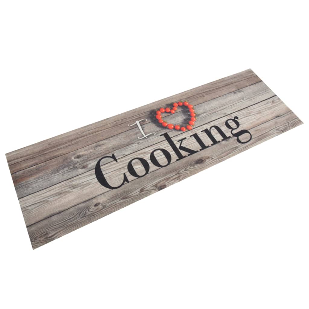 Kitchen Rug Washable Cooking Grey 60x180 cm Velvet - OLBRIT