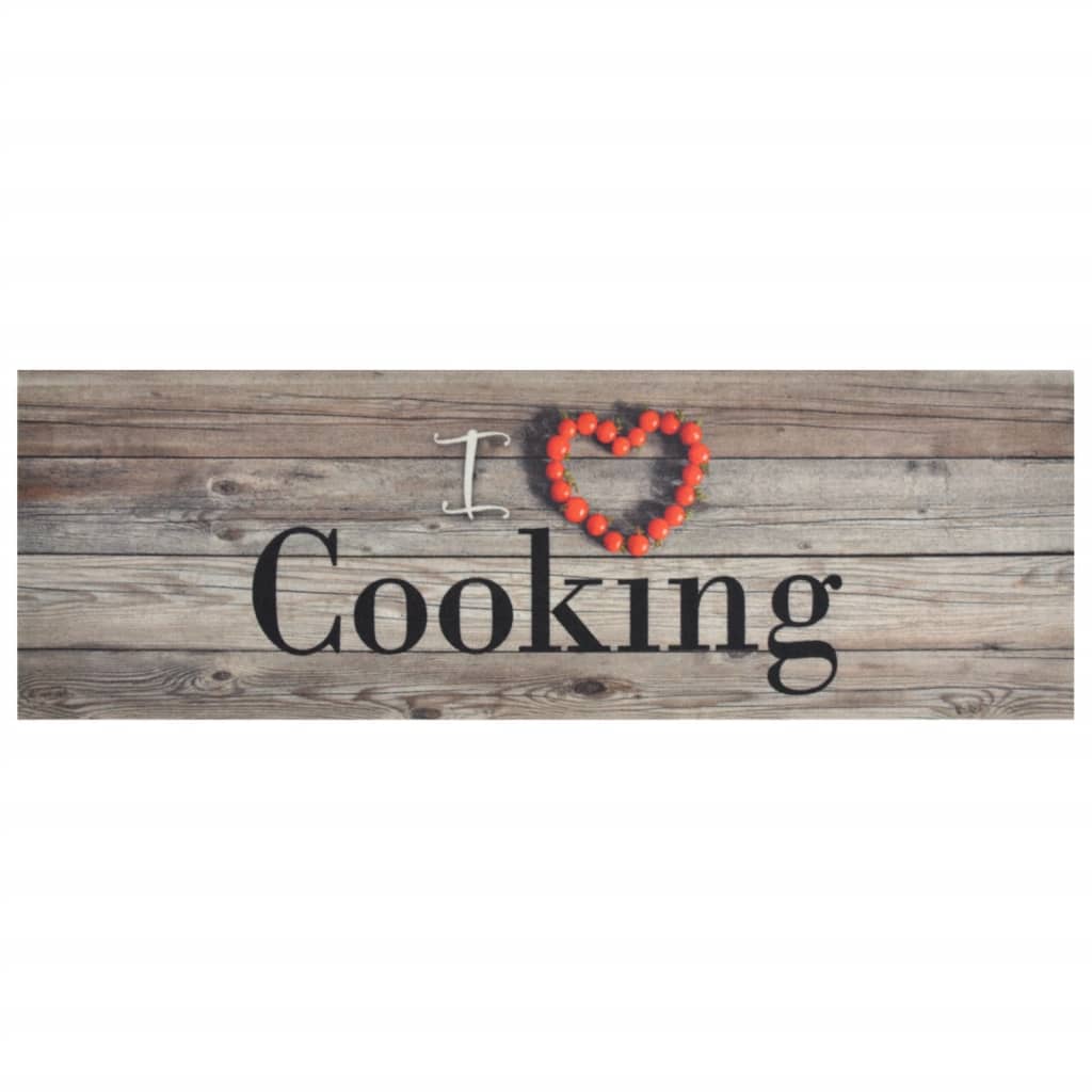 Kitchen Rug Washable Cooking Grey 60x180 cm Velvet - OLBRIT