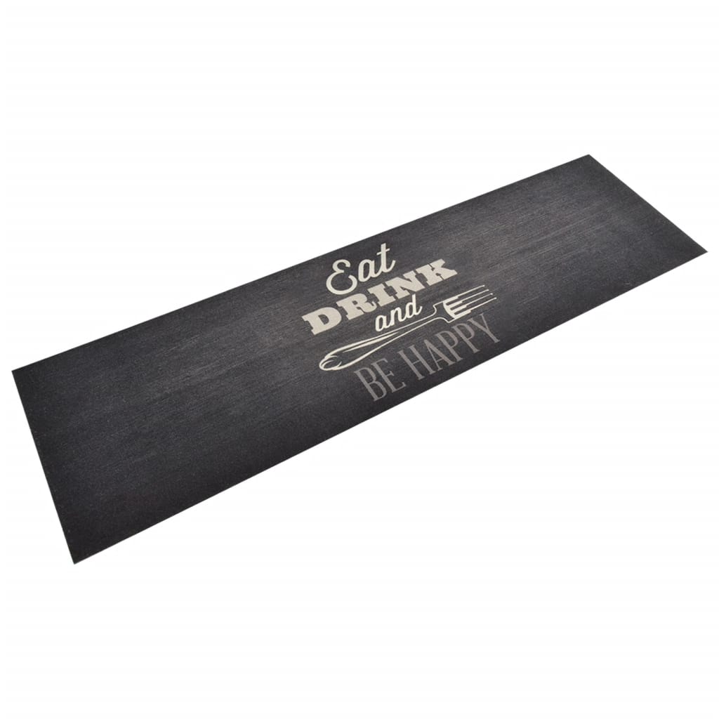 Kitchen Rug Washable Kitchen Black 45x150 cm Velvet - OLBRIT