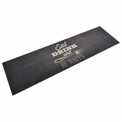 Kitchen Rug Washable Kitchen Black 45x150 cm Velvet - OLBRIT