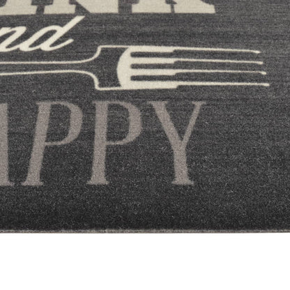 Kitchen Rug Washable Kitchen Black 45x150 cm Velvet - OLBRIT