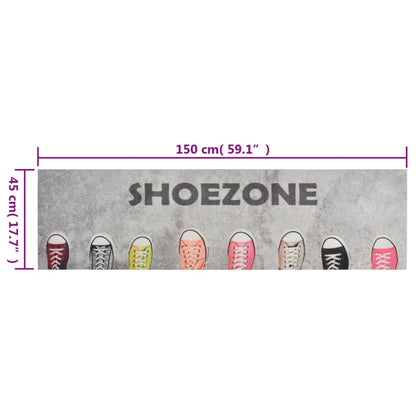 Kitchen Rug Washable Shoe Zone 45x150 cm Velvet - OLBRIT