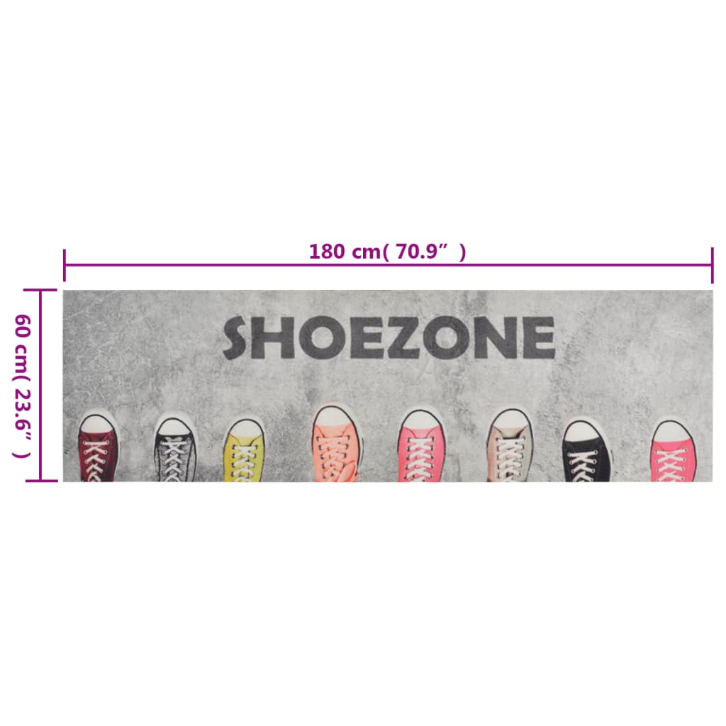Kitchen Rug Washable Shoe Zone 60x180 cm Velvet - OLBRIT