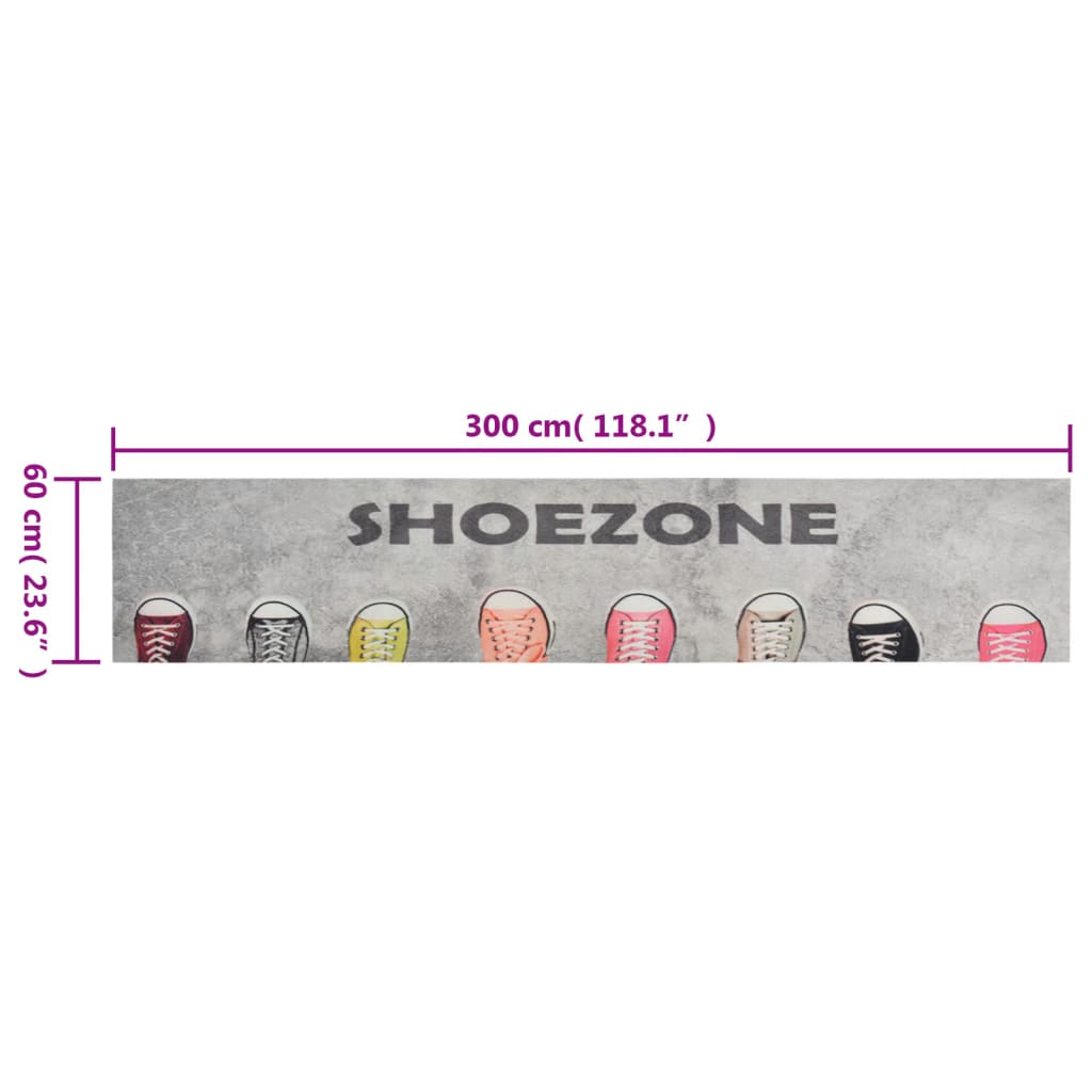 Kitchen Rug Washable Shoe Zone 60x300 cm Velvet - OLBRIT
